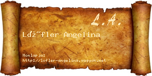 Löfler Angelina névjegykártya